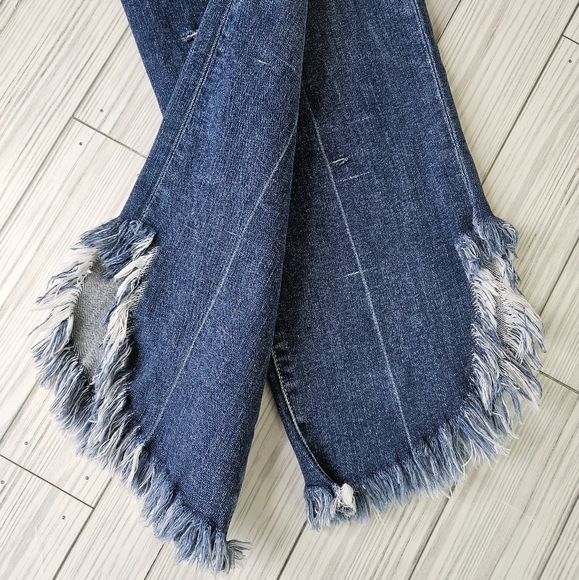 PAIGE Denim Hoxton Straight Cropped Ankle Jeans in Distressed Norfolk Blue Sz 25 - Picture 11 of 16